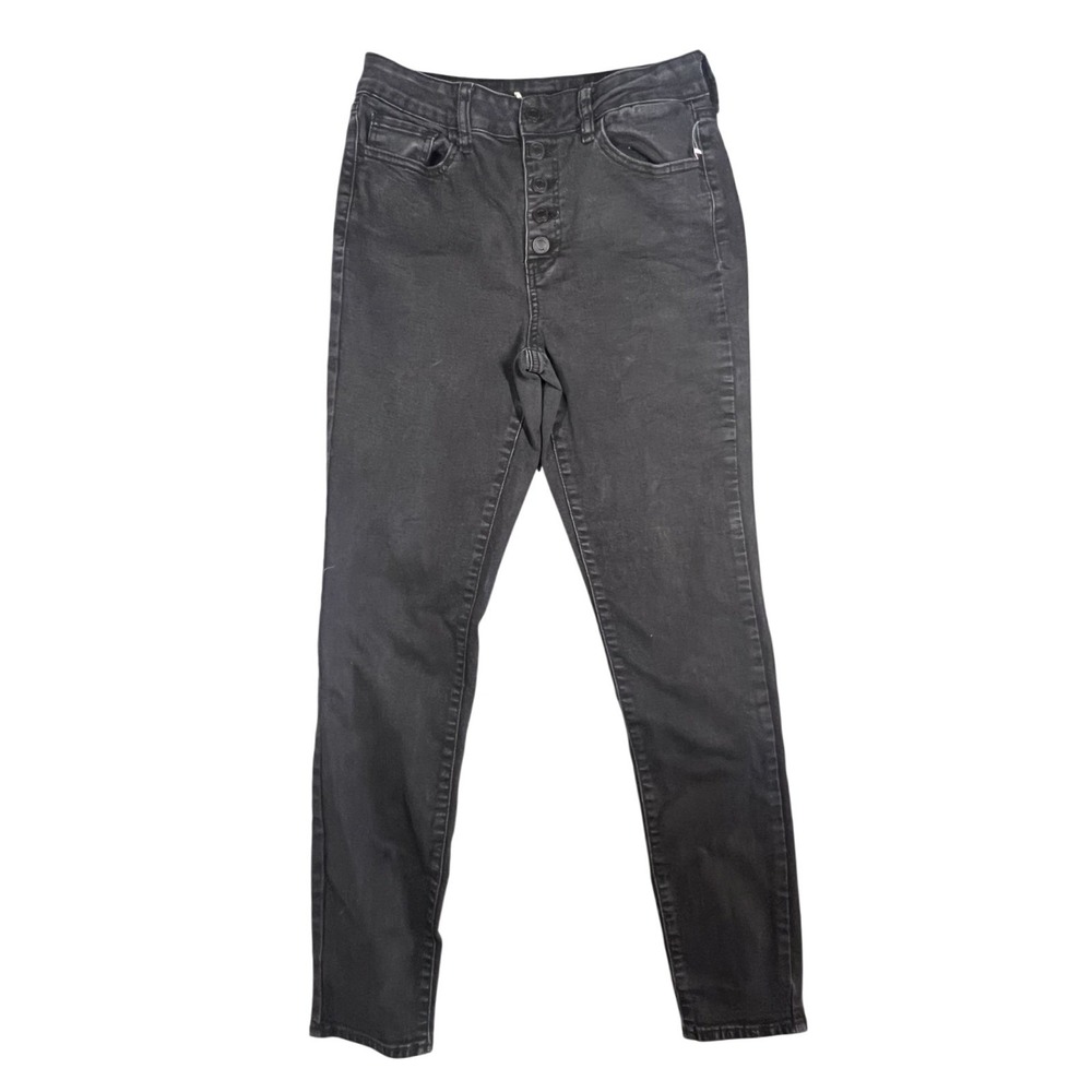 So! Women's Black High Rise Skinny Jeans Size 9/29W Button Fly Stretch Denim